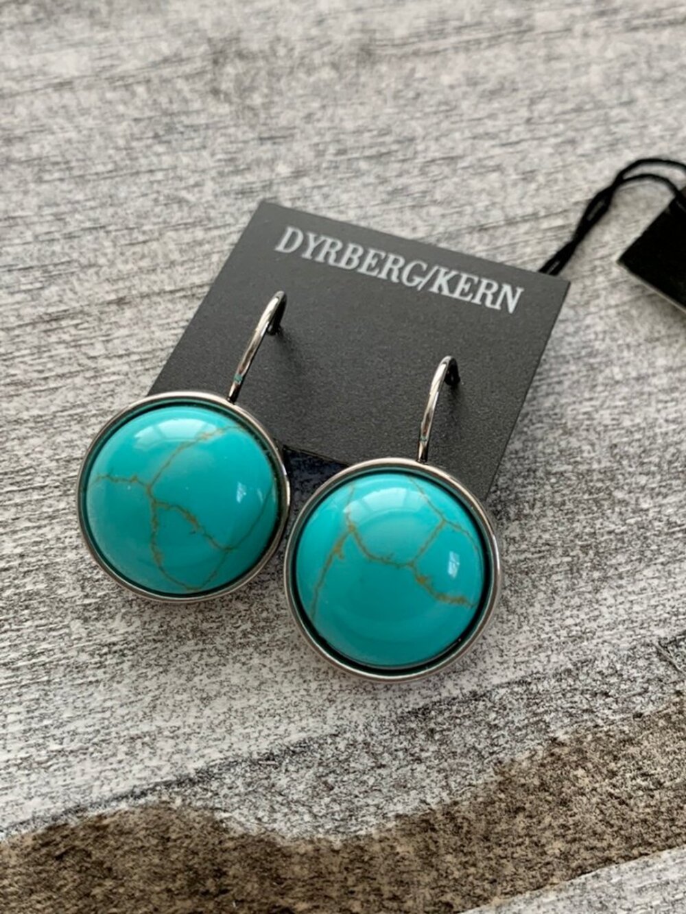 Dyrberg/Kern MINIJAR Turquoise leverback/french hook earrings